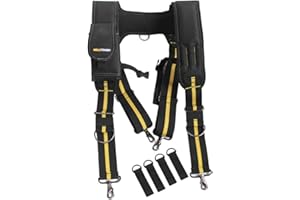 MELOTOUGH Porte-outils | Bretelles rembourrées avec support de téléphone amovible pour porte-outils, sangles réglables, attaches pour harnais de charpentier Dewalt CLC