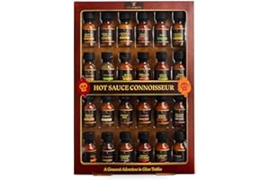 TILZ COLLECTION Tilz, Hot-Sauce-Geschenkset | 24er-Pack Hot-Sauce-Challenge, Chilisaucen-Geschenkset | Lebensmittelgeschenke für Männer | Frauen – Cayenne, Sriracha, Scotch Bonne, BBQ, Chipotle