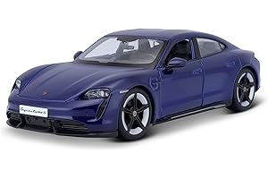 Bburago -18-21098B Porsche Taycan Turbo S in Blu Scala 1/24 (18-21098B), Unisex, Bambini, Colore