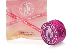 KONLLEN Cactus rosa dal Giappone Punta per stecca da biliardo, punta da 11 mm/14 mm in pelle di maiale multistrato con S/M/H per accessori da biliardo e biliardo