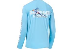 Bassdash T-Shirt Anti UV Homme Manche Longue UPF 50+ Chemises de Pêche Graphiques pour Hommes Évacuation de l'humidité Protection Solaire UV