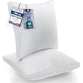 Utopia Bedding Pillow 65 x 65 cm Pack of 2, Microfibre, White | Polyester Filling 3D Microfiber Cover Navy Blue Easy to Maint