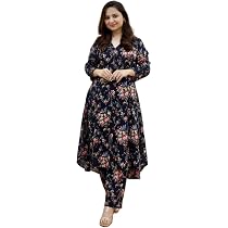 Ensemble Kurta Anarkali Femme - Viscose Rayonne Imprimée - Tenue Traditionnelle Indienne Fête Puja Voyage - 6