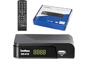 LEELBOX Cable Receiver DVB-C/DVB-T2 Digital Terrestrial Decoder, Combo (HD1080p/H.264, MPEG-2, HDTV, SCART, USB 2.0, PVR) FullHD TV Cable Receiver with Remote Control and Cable