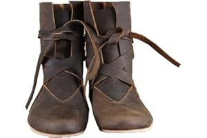 SIULAS Medievale PU Cuoio Cavaliere Stivali Rinascimentale Medievale Cosplay Boots Uomo Vintage Boots Fondo Piatto Pizzo Up Scarpe