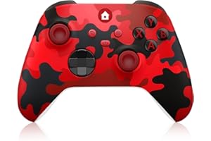 SWCTIM Xbox Controller Wireless für Xbox One, Xbox Series X/S, Xbox One X/S,Controller mit 3.5mm Kopfhörerbuchse,mit 2.4GHz Wireless Adapter,Camo Rot
