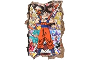 GRENRIC Dragon Ball Schlafzimmer Tapete Wandaufkleber Aufkleber, Kinder Schlafzimmer Hintergrund Wanddekoration Selbstklebende Wandaufkleber Dekor, Anime Poster Aufkleber Geburtstag Party Supplies