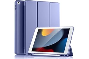 Etui Vobafe kompatybilne z iPadem 9/8 generacji, model 2021/2020/2019, etui z ołówkiem do iPada 10.2, automatyczne uśpienie/budzik niebieski fioletowy