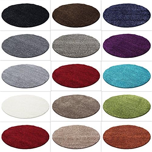 SOFT SHAGGY VERY THICK RUG ROUND PLAIN NON-SHEDDING SMALL -EXTRA LARGE SIZES AND COLORS, Color:Grey, Size:120 cm Rund