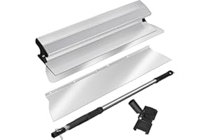 DrRobor Flächenspachtel Set im Koffer mit Ergonomischem Griff, Spachtel Werkzeug (600mm) und Austauschbarem Edelstahlblatt und 2.1m Teleskopstange