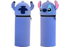 COQOYO Federmäppchen, Federtasche aus Weichem Silikon, Schlamppermäppchen und Stiftehalter 2 in 1, Kawaii Stiftemäppchen Kleine Stiftetui Cartoon Schulmäppchen, Blau Mäppchen für Jungen und Mädchen