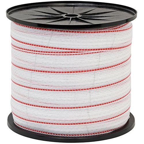 Weidezaun Band 200m, 40mm, 1×0,3 Kupfer + 9×0,2 Niro, weiß-rot 3*** Weidezaunband Weidezaunbreitband Pferdeband - 2