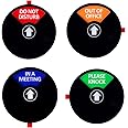 Kichwit Privacy Sign, Do Not Disturb Sign, Out of Office Sign, Please Knock Sign, in a Meeting Sign, Office Sign, Conference Sign for Offices, 5 Inch, Black