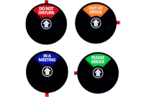 Kichwit Privacy Sign, Do Not Disturb Sign, Out of Office Sign, Please Knock Sign, in a Meeting Sign, Office Sign, Conference Sign for Offices, 5 Inch, Black