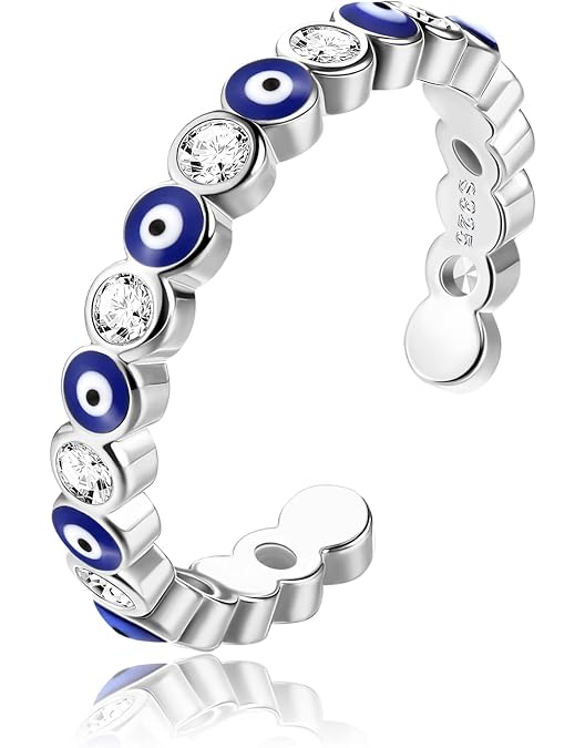 WOSTU Sterling Silver Evil Eye & Hamsa Hand Charm - Cubic Zirconia Dangle For Bracelets & Necklaces