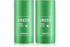 LOOUXC 2PCS Green Mask Stick, Maschera Viso, Maschere per la Pulizia del Tè Verde, Green Tea Mask Stick Punti Neri, Pulizia Profonda dei Pori, Idratazione Della Pelle, Controllo Dell'Olio