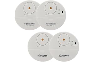 WOWSEA DOBERMAN Allarme per finestra ultrasottile di sicurezza, allarme forte da 100dB e sensori di vibrazione, allarme antifurto dal design moderno e ultrasottile con supporto adesivo (confezioni 4)