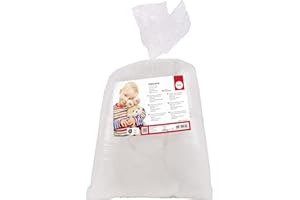 Rayher Hobby Rayher 3315800 Füllwatte hochflauschig 1000 g Beutel, Füllmaterial 100% Polyester, weiß, Flocken, waschbar 95 Grad, Bastelwatte, Kissenfüllung, Füllmaterial, Stopfwatte