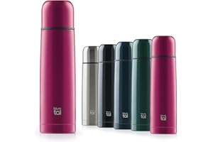 Blumtal® Thermosflasche 500ml - BPA-freie Thermoskanne für warm&kalt - auslaufsichere Isolierflasche 500ml aus Edelstahl rostfrei - Thermosflasche mit Becher - Thermoflasche - Teekanne Rot/Berry