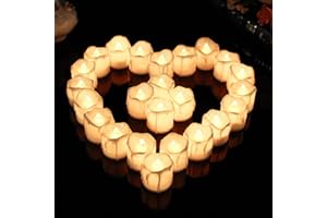 SUBOSI 24 podgrzewacze LED z funkcją timera, świece LED zasilane bateriami, 6 godzin włączenia i 18 godzin wyłączenia, ciepła biel, migoczące świece LED na baterie