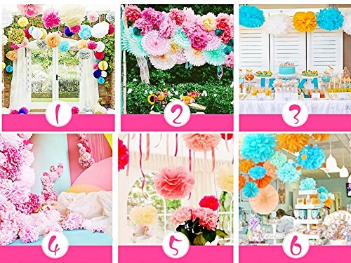 JZK® 10 x 25 cm durchmesser, Papier hängende Blume Seidenpapier Bälle Kugeln Pom Pom Poms Pompom Pompoms Pompon Pompons, Dekorationen Zubehör für Hochzeit Geburtstag Baby Dusche heilige Kommunion Graduierung Taufe Party Liefert Weihnachten Halloween Schlafzimmer etc., Orange - 9