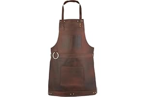 LEATHERSHIRE Full Grain Crossbody Handmade Leather apron Butcher, Cook, BBQ Grill, Chef, Woodwork, Apron