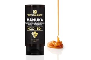 Watson & Son – Miele Grezzo di Mānuka Multiflora da Spremere, MGO 50+, 340g (12oz) – Prodotto in Nuova Zelanda
