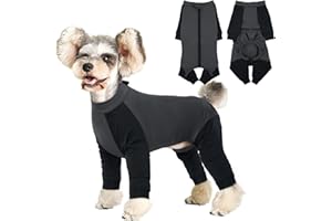 Hjyokuso Body Chien Femelle Mâle, Pyjama à Fermeture Éclair pour Petit et Moyen Chien, Vêtements Anti-Chute De Poils, Anti-Léchage Et Protection des Plaies - XS-XXL