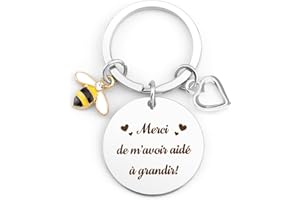 QWZIFY Cadeau Maitresse D'école Fin D'année Porte Clé Cadeau Atsem Maternelle Cadeau Nounou Original Cadeau Professeur Cadeau Atsem Aesh D'école Fin D'année Cadeau Merci Maitresse Cadeau Fin D'année Scolaire