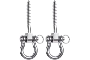 SELEWARE Set of 2 Permanent Antirust 304 Stainless Steel Screw Bracket Heavy Duty 180° Swing Hangers, 800kg Capacity Playground Yoga Hammock Rope Tire Web Chair Sandbag Punching Bag Porch Swing Sets
