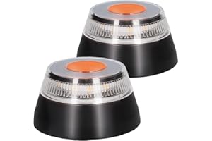 PMK GRUPO Luz Emergencia Coche Homologado DGT con Geolocalización | Luz avería coche [Visibilidad 1 Km] Baliza V16 con GPS y Base Imantada | 2 Unidades