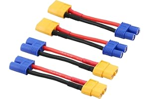 2 par XT60 till EC3-kontakt RC hane hona adapter för RC FPV drönare bil Lipo NiMH batteriladdare ESC (XT60 till EC3 med kabel