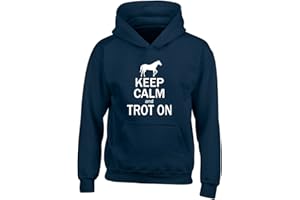 Shopagift Keep Calm and Trot On Horse Riding Equestrian Kids Childrens Hooded Top Hoodie