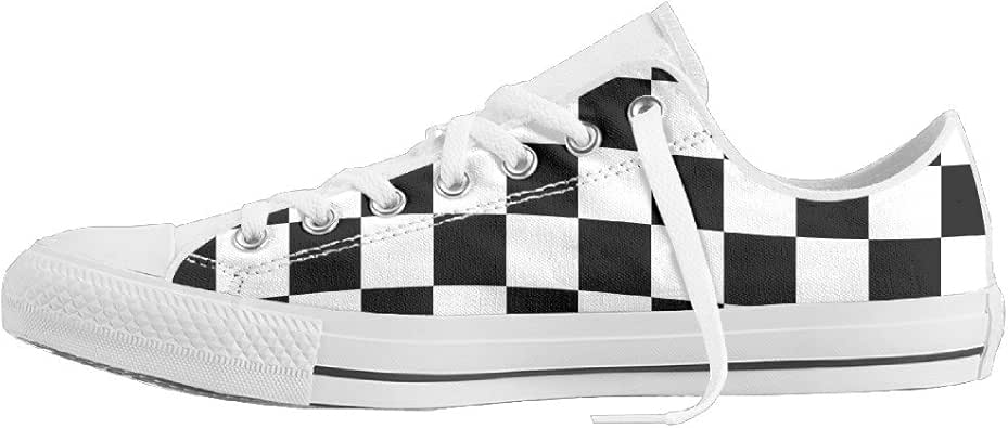 Race Waving Checkered Flag Custom Women’s Canvas Shoes Non-Slip