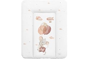 Ceba Baby® Fasciatoio Materassino - Fasciatoio neonato morbido - Cuscino Fasciatoio Lavabile per bambine e bambini - certificato Öko-Tex - impermeabile - 70x50 cm - Topo