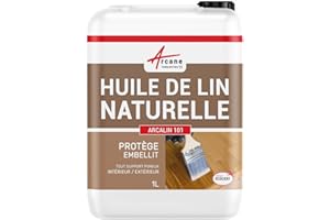 Huile de lin naturelle pour bois extérieur et intérieur - 1 L - ARCANE INDUSTRIES