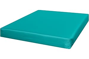 AMANSTYLE LTD 100% Waterproof Garden Bench Cushion 2/3/4 Seater Outdoor Long Bench Seat Pad for Lawn & Garden, Patio, Office, Coffee Shop with Removable Cover (Bottle Green, 50cm x 50cm x 6 cm thick)