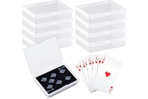 SWOOB Playing Card Box 16 Pieces Small Plastic Playing Card Boxes 92x66x21mm Transparent Playing Card Case Storage Box Card Holder Suitable for Poker Game Cards