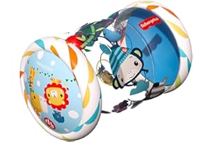 DQB DEQUBE Fisher Price Inflatable Baby Scooter, Dimensions 48 x 44 x 25 cm, Baby Roll, Contains 3 Balls, Recommended for Children from 6 Months