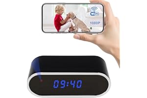 MAHIOT Clock Camera,1080P Mini Portable Cameras Nanny Can Video Recorder with Motion Detection Security Cameras for Home, Office