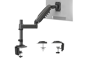 HUANUO Support Ecran PC pour Écran Incurvé de 13 à 32 Pouces, Bras Ecran PC Réglable en Hauteur, Rotation à 360° Supports VESA Pied Ecran 75x75/100x100mm