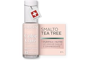 PODERM - MICOSI DELLE UNGHIE | Smalto colorato TEA TREE | Prevenzione e trattamento delle unghie gialle/danneggiate dalla MICOSI | TRATTAMENTO E COLORE | Mani/Piedi | Swiss Made