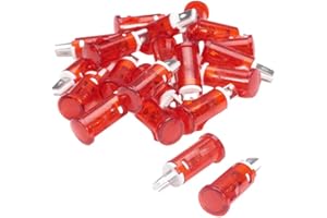 Othmro Lot de 20 clignotants LED encastrés sur panneau industriel sans buzzer Panneau de contrôle électrique 12 V 10 mm Rouge