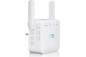 KOSIY WLAN Verstärker 300Mbit/s WLAN Repeater WiFi Repeater mit 2 Antennas, WiFi Verstärker 2.4GHz mit LAN/WAN Port, mit Repeater/AP/Router/Bridge Modus, Kompatibel mit Allen Geräten, A(KO) XYZ611
