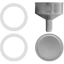Set Ricambi Caffettiera 9 Tazze Set Ricambi Moka Espresso - Manico, Imbuto, Guarnizione E Filtro Per 9 Tazze Filtro Ricambio Moka 9 Tazze - 9