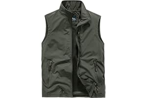Gefomuofe Gilet estivo da uomo, per fotografia, per il tempo libero, trekking, trekking, trekking, pesca, campeggio, safari, ad asciugatura rapida, multifunzione, gilet leggero