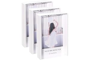 Janaden Acryl Bilderrahmen für 2x3 zoll Instax Mini Fotos, kleiner Fotorahmen Polaroid Fotorahmen für Schreibtisch Dekoration, Mini-Sofortbild-Fotorahmen für Fujifilm und Polaroid Film (3er Pack)
