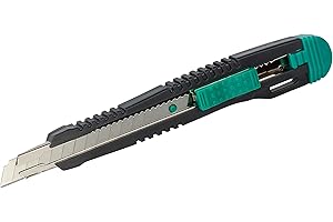 wolfcraft Standard-Abbrechklingen-Messer 9 mm I 4141000 I Kunststoffmesser mit Metallführung