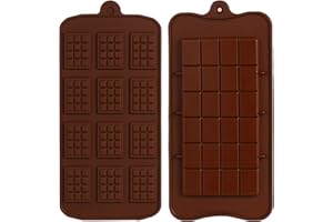 Popuppe 2 Stücke Silikon Schokolade Formen Süßigkeiten Protein Form Fein Schokoladentafel Form Silikon Lebkuchenform Zubehör für Schokolade Gelee