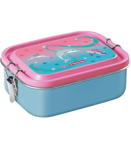 Unterwasserwelt Vesperbox Mepal Kinder Brotbox Unterwasserwelt – 750 Ml, Mit Bento-Einsatz Und Gabel, Spülmaschinenfest, Rosa